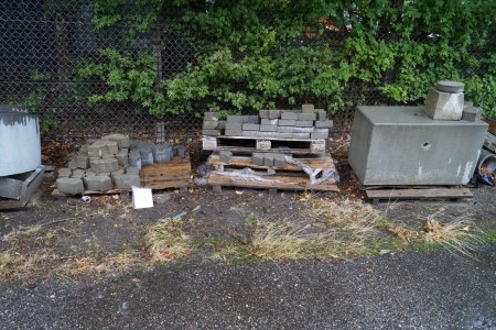 2 pallets of stone, curb, concrete pipe and more