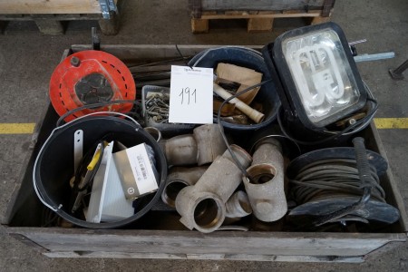 Cable drums, lamp, fittings and more