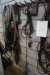 Various cables, hoses, hoists on the wall and more