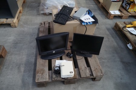 1 piece. WD NAS m 2x1TB hard drive and power supply + 2. PC monitors