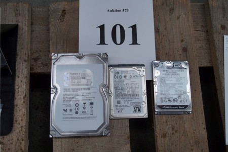 Harddisk 500GB 3.5" + 2 stk. harddiske 320GB 2.5"