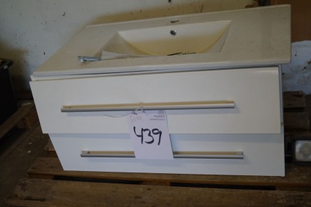 Vanity unit with 2 drawers unused B: 91 D: 46 H: 46 cm.