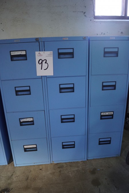 3 file cabinet without key with 4 drawers at each height 132 cm, width 40 cm, depth 62 cm