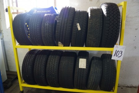 Tire rack with tire, length 165 cm, height 160 cm