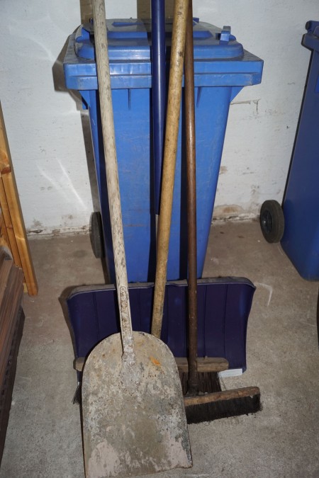 Scrap bin, snow blower, cost and shovel