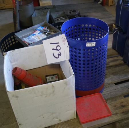 3 steel trash cans + ball bearings + electrical items