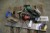 HITACHI angle grinder + Milwaukee angle grinder not tested + various tools