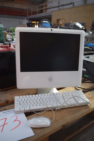 Apple PC-skærm med tastatur og mus