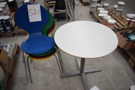 Cafébord med 4 stole