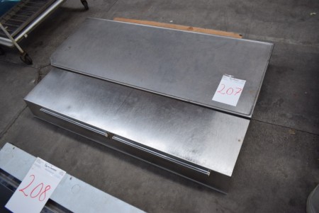 Rustfri bordplade B 172 x D 65 cm + rustfri afdækningsplade