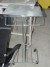Wecamp klapsammenstol, affaldsstativ i stål, bord på hjul L 65 x B 58 cm + Børnegitter mm