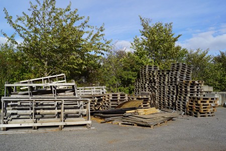Large party pallets laying racks and more.