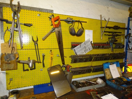 Toolboard with cutting tools, etc.