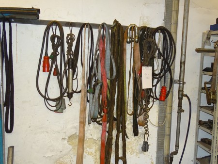 Various lifting gear etc. on the wall