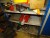 File bench with screwdriver and contents + pallet with various spare parts