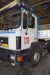 MAN truck 19, F-2. Starting and running. Total load 18 tons. Max load 8200 kg. Various features of the semi-trailer and trailer.