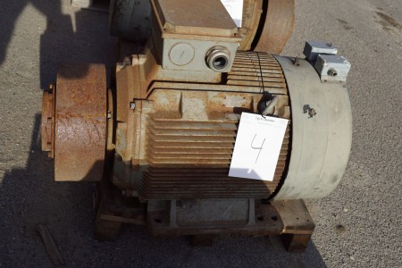 Large electric motor with pulleys