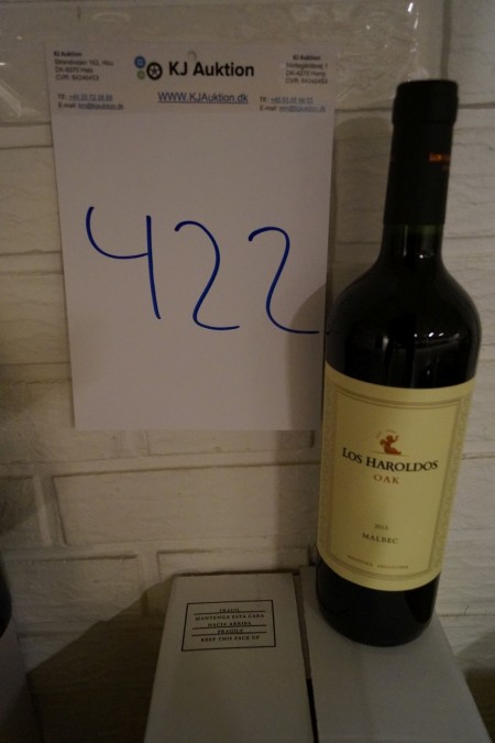 14 bottles of red wine, Los Haroldos OAK, 2015