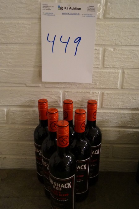 6 flasker Rødvin Rib shach red, 2015