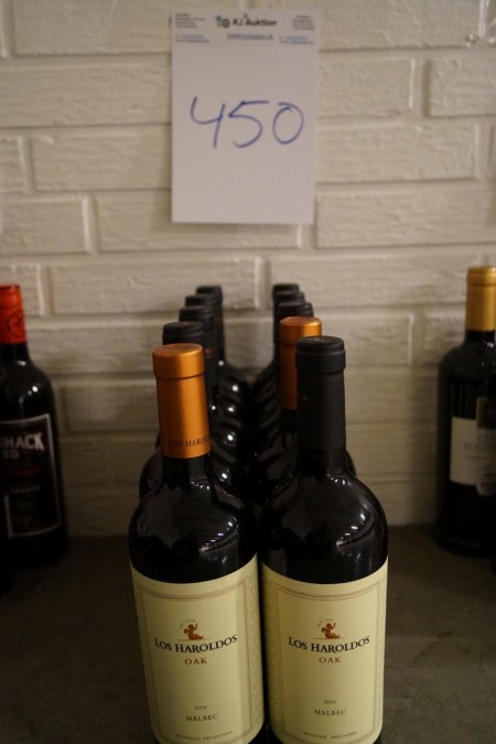 8 bottles of red wine, Los Haroldos OAK, 2015 + 2 pcs. year 2014