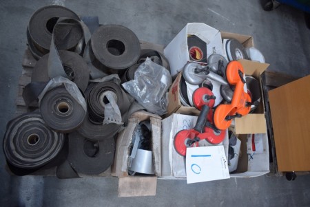 Lot of sealing tape, 3 suction cups, grinding iron etc.