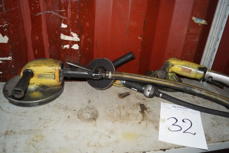 Angle grinder for air 2 pcs and 2 grinding machines for air, brand Atlas Copco.