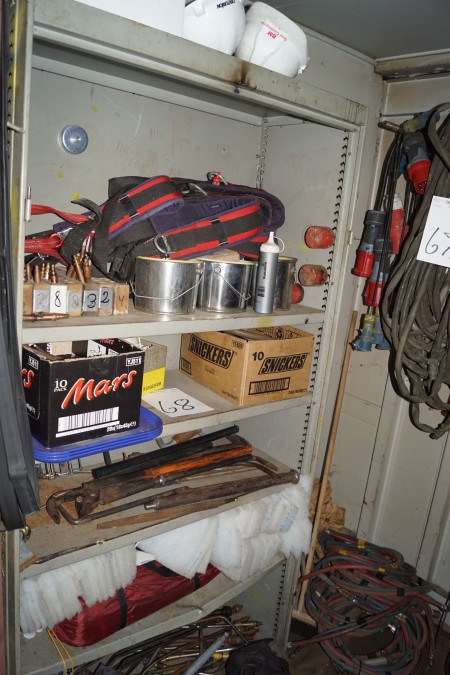 Contents in cabinet, burner, piping and more.