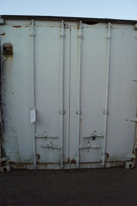 40 foot container, isolated, decorated as a workshop, with light and power, without content