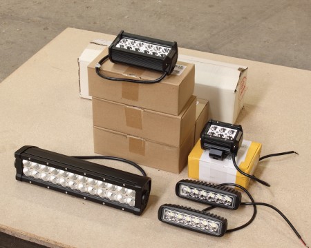 9 pcs. unused LED projectors. 12V. 1 piece. 72W, 4 pcs. 36W and 4 pcs. 18W. Mounting brackets for all but one 36W. Sold from the shipping company's surplus stocks. Inspection and extradition: Call J. Høgh on 42 74 23 99