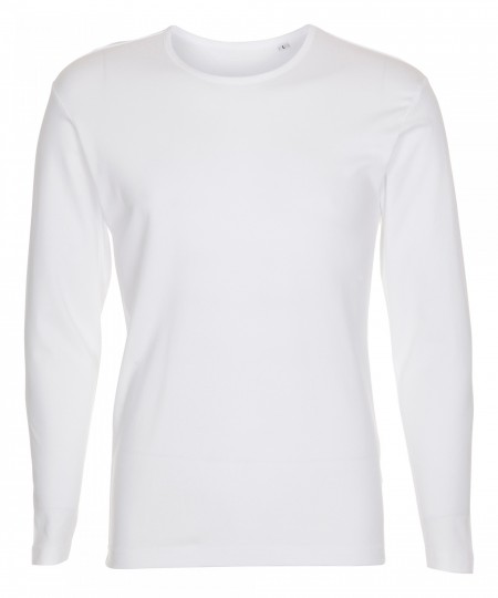 Unpressurized press without wear: 25 pcs. Long Sleeve T-shirt, Round Neckline, WHITE, 100% Cotton, 5 XXS - 5 M - 5 L - 5 XL - 5 XXL