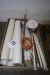 Various rolls with wall coverings + gas burner + 10L. Gloss 10 raw white and more