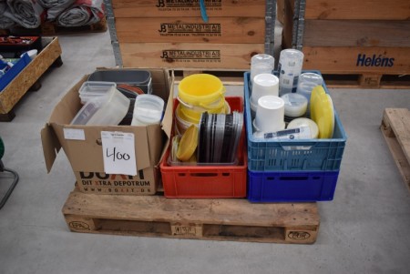 Various plastic buckets and more.