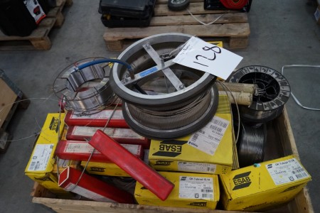 Lot of welding wire and electrodes.