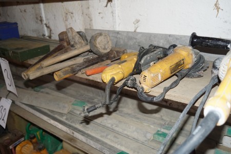 Shelf with angle grinder + sticksaw more and more.