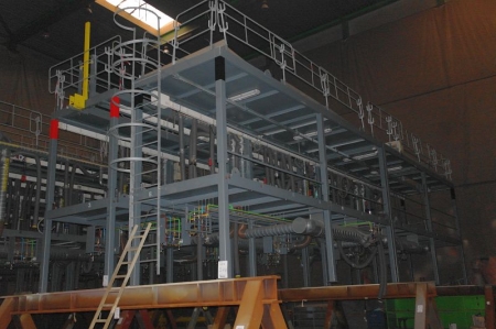 Supply Platform; 16 x 2.5 x 5 m (2x8 m Sections); With piping; wiring, Switch Boards and (2) RELATED STAIR MODULES