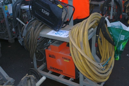 Kemppi FastMig KMS 500 + wire feed unit: Kemppi FastMig MSF 53. Cables and torch. Metal frame on wheels