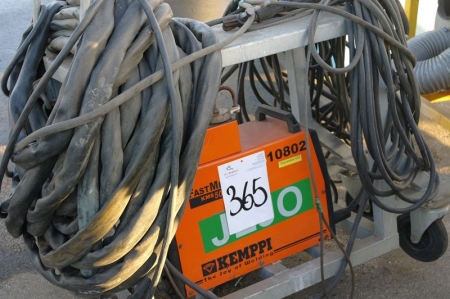 Kemppi FastMig KMS 500. Kemppi FastMig MSF 53. Cables and torch. Metal frame on wheels