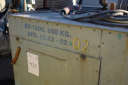 Udsugningsanlæg BV 1600 650 kg