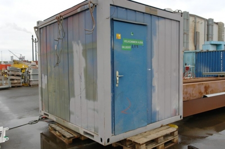 10 foot container with contents, welding cables including oxygen / acetylene cables on outside wall