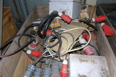Various power cables in pallet, 380 volt outlet