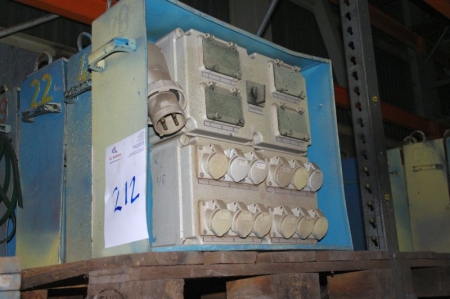 Pallet with (5) power distribution panels, 220/380 volt
