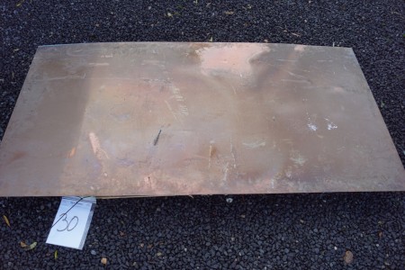 Copper plate 1.5 mm. thick, L: 200 B: 100 cm.