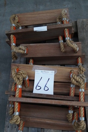Stigereol 2 x  2,00 meter lang hampereb med 2 x 7hylder 53cm x 11,5 cm i mahognie