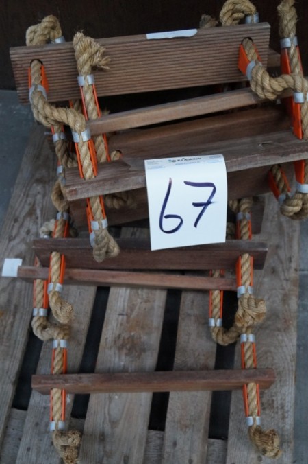 Stigereol 2 x  2,00 meter lang hampereb med 2 x 7hylder 53cm x 11,5 cm i mahognie