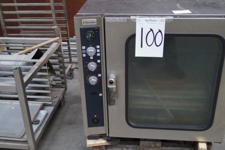 Industrial oven (89x90x107 cm.) Brand: Electrolux. Gas with electric starter. + tripod and trailer. Tested and OK.