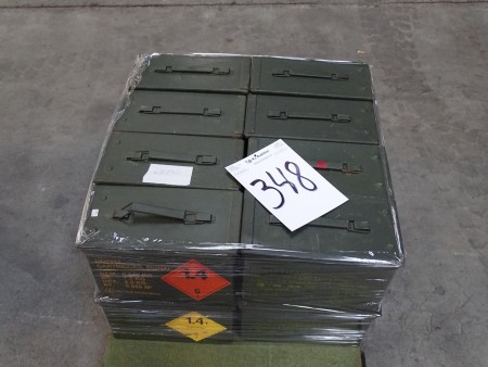 16 pcs. steel / ammunition boxes