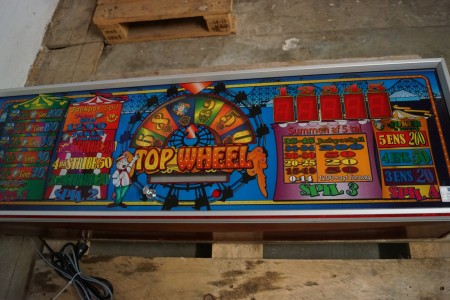 Top board brand: TOP WHEEL for slot machine not tested L: 130 H: 40 D: 24 cm