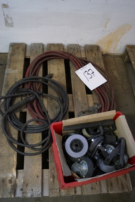 Cables for pin welders + case with wheels