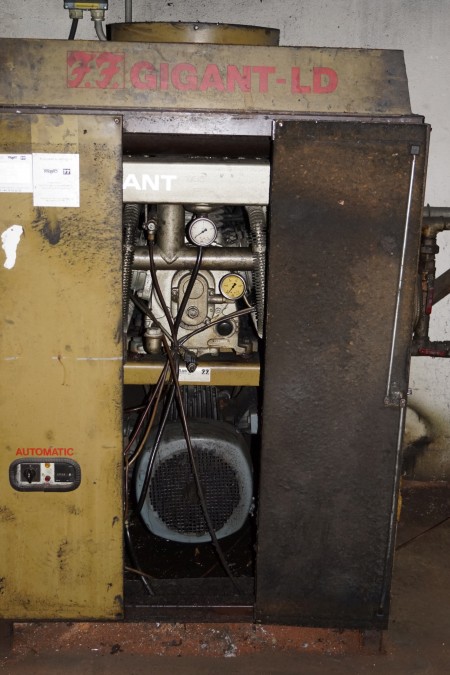 Compressor system FF Gigant LD, timer 59411, with cooling dryer and pressure tank Fixed power must be disassembled by authorized electrician at the buyer's bill. NOTE ANOTHER ADDRESS