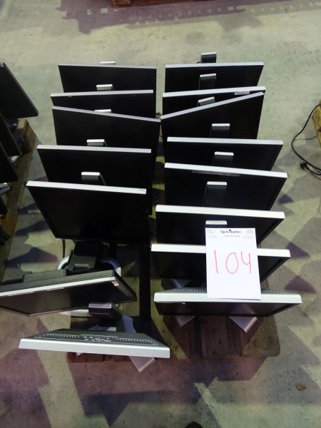 15 stk computerskærme + kabler fra konkursbo. 
